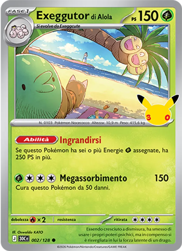 Exeggutor di Alola 30° Anniversario 002/128