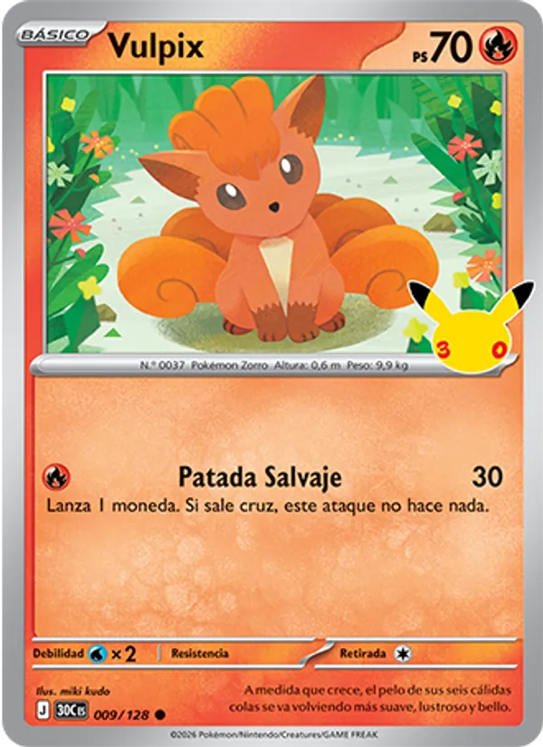 Vulpix Celebración 30.º Aniversario 009/128