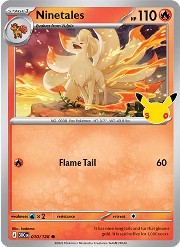Ninetales 30th Celebration 010/128