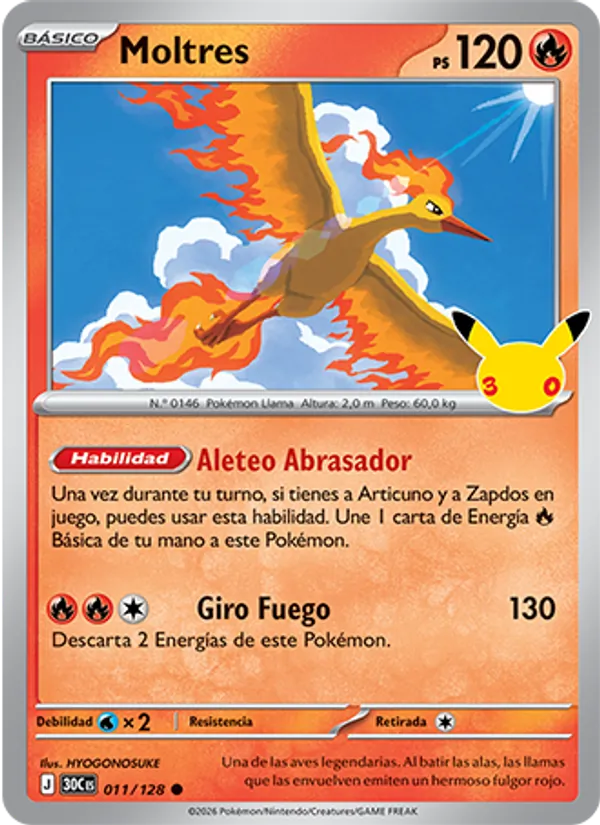 Moltres Celebración 30.º Aniversario 011/128