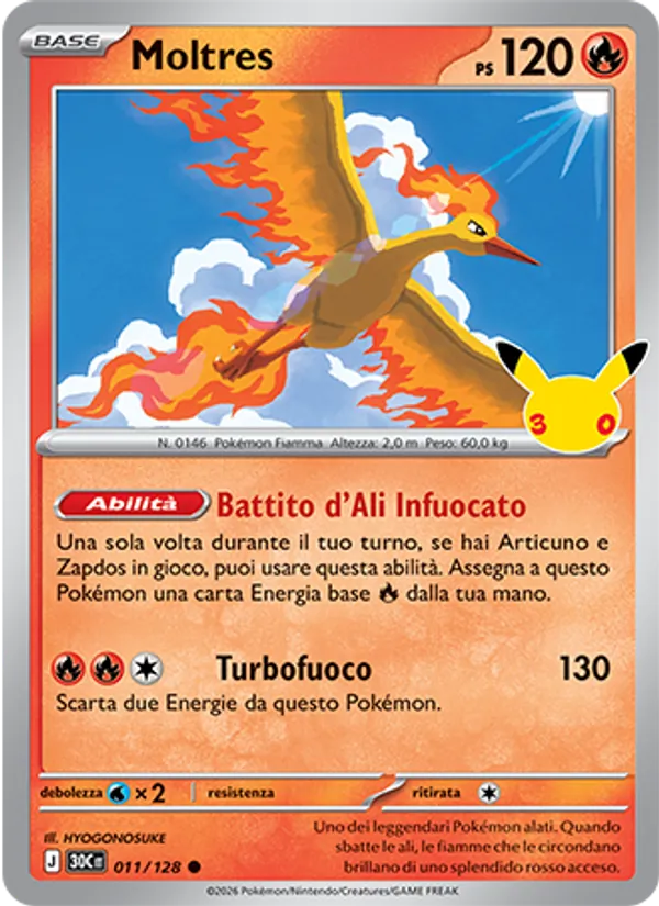 Moltres 30° Anniversario 011/128
