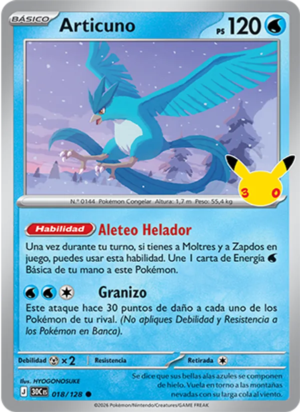 Articuno Celebración 30.º Aniversario 018/128
