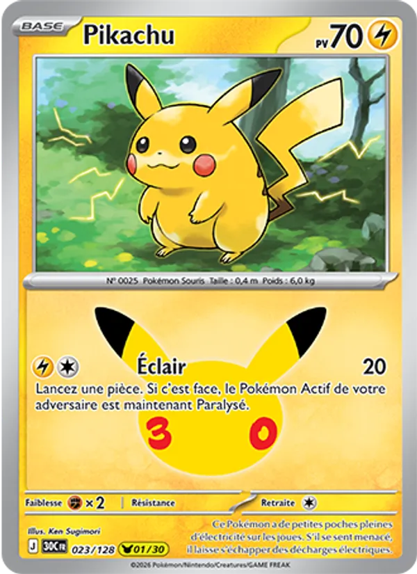 Pikachu 30ᵉ Anniversaire 023/128
