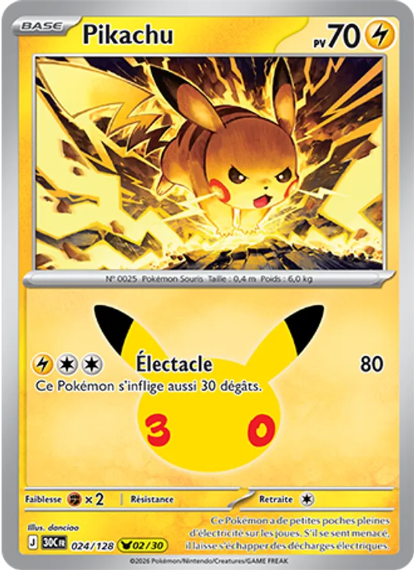 Pikachu 30ᵉ Anniversaire 024/128