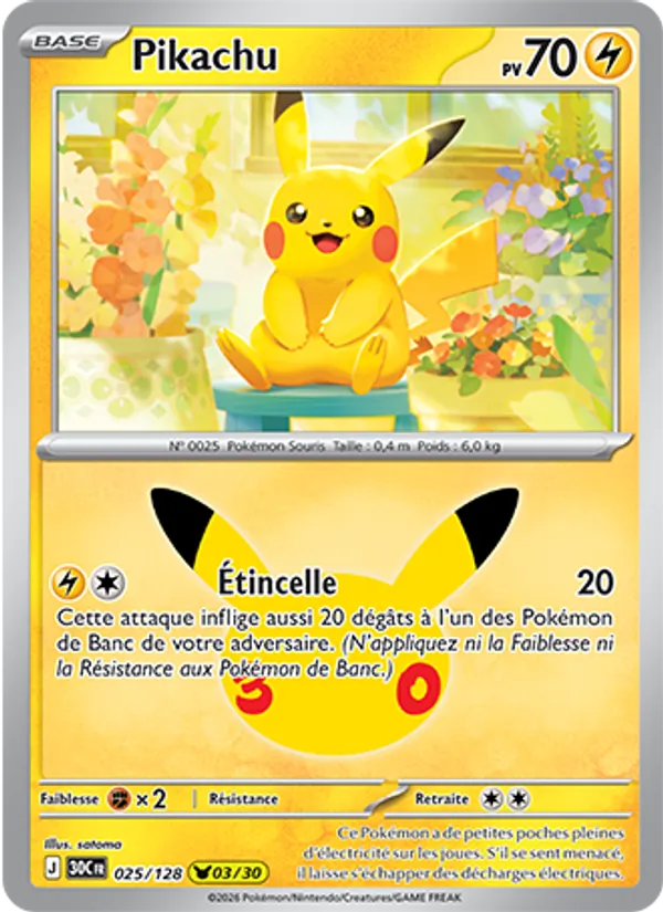 Pikachu 30ᵉ Anniversaire 025/128