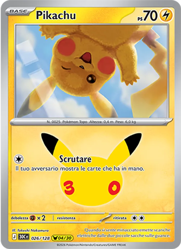 Pikachu 30° Anniversario 026/128