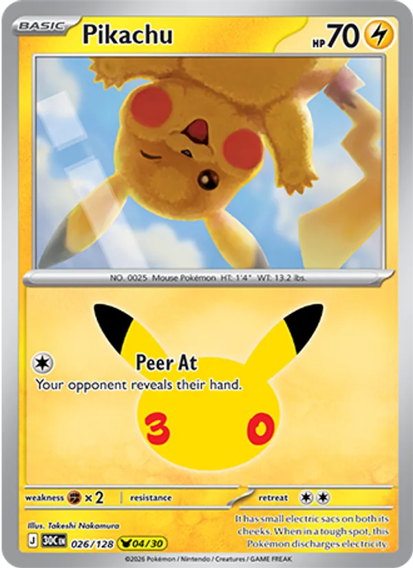 Pikachu Celebração de 30 Anos 026/128