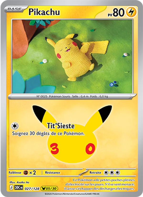 Pikachu 30ᵉ Anniversaire 027/128