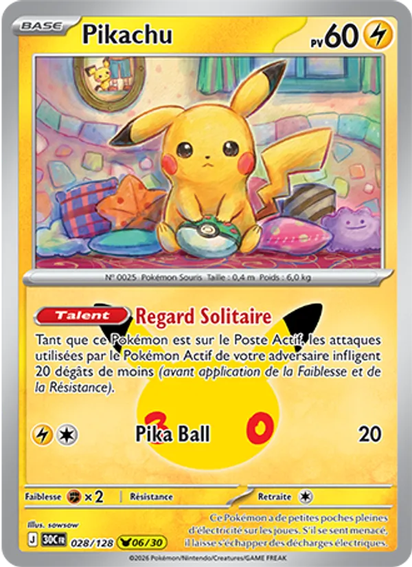Pikachu 30ᵉ Anniversaire 028/128