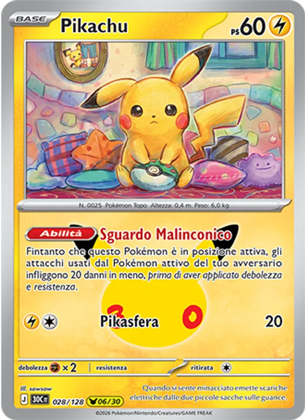 Pikachu 30° Anniversario 028/128
