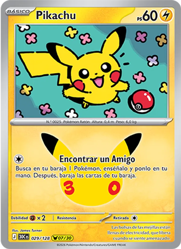 Pikachu Celebración 30.º Aniversario 029/128