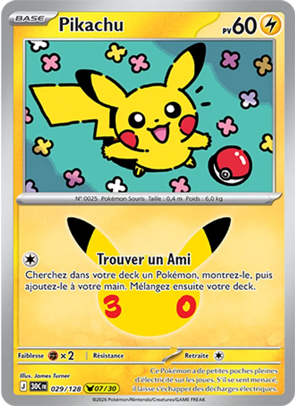 Pikachu 30ᵉ Anniversaire 029/128