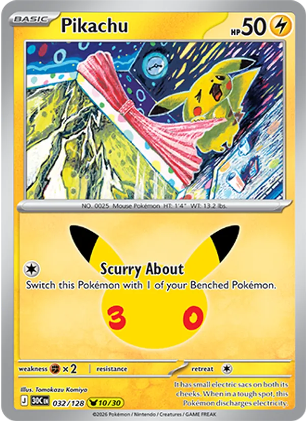 Pikachu 30th Celebration 032/128