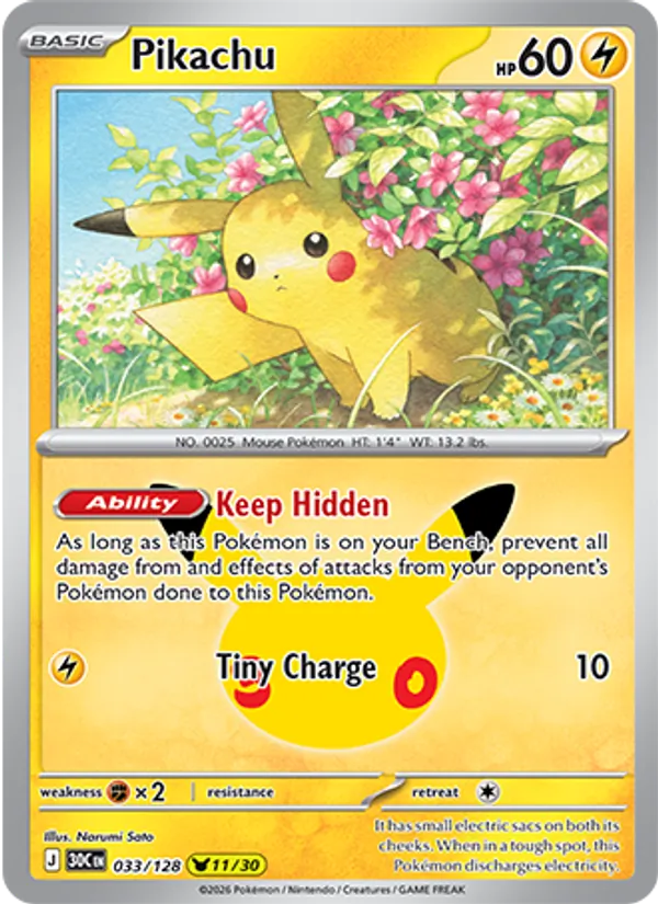 Pikachu 30th Celebration 033/128