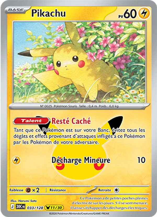 Pikachu 30ᵉ Anniversaire 033/128