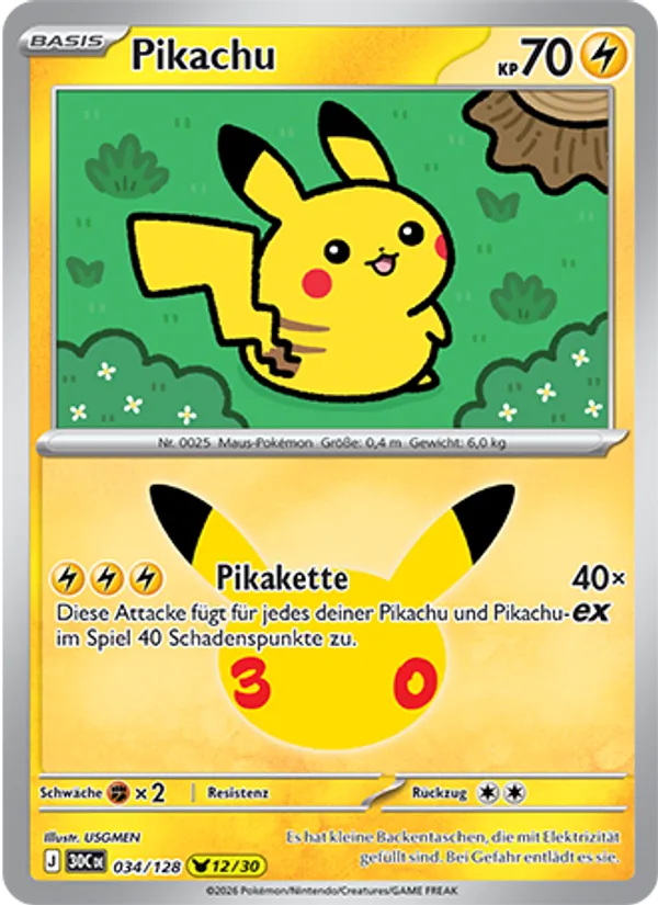 Pikachu 30 Jahre 034/128