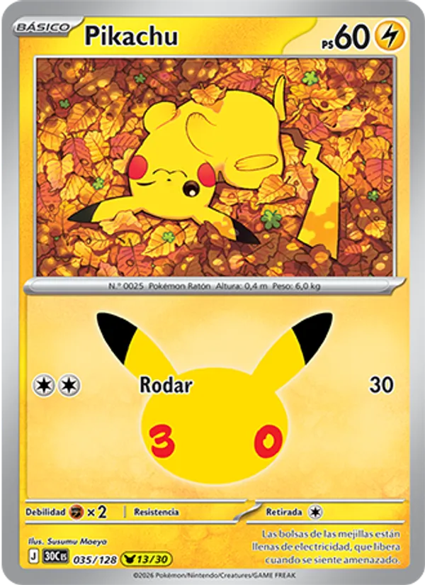 Pikachu Celebración 30.º Aniversario 035/128