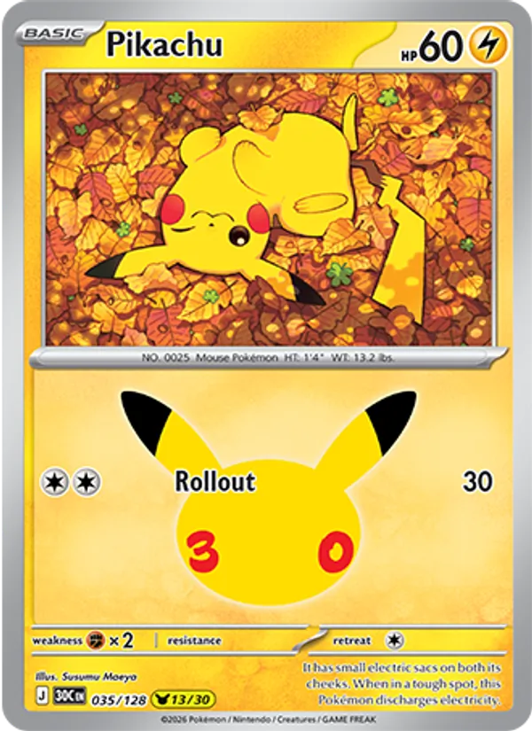 Pikachu Celebração de 30 Anos 035/128