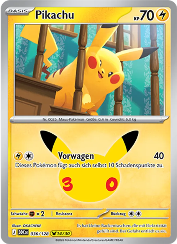 Pikachu 30 Jahre 036/128