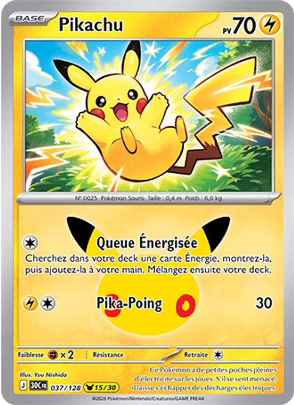 Pikachu 30ᵉ Anniversaire 037/128