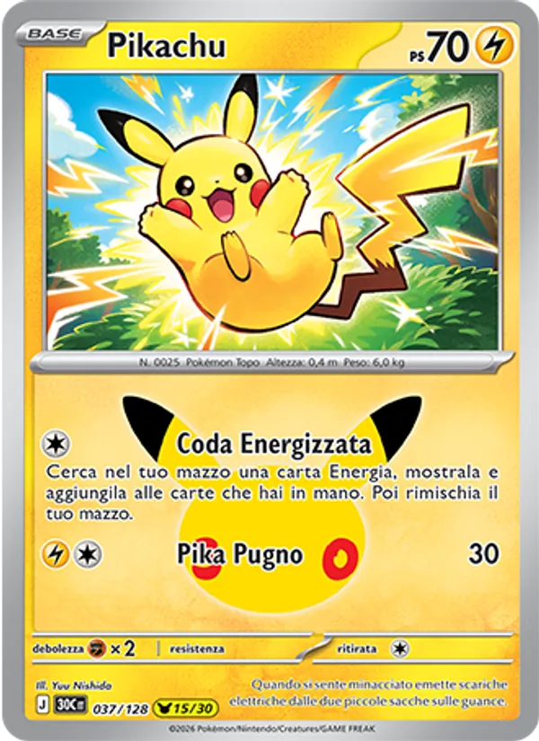 Pikachu 30° Anniversario 037/128