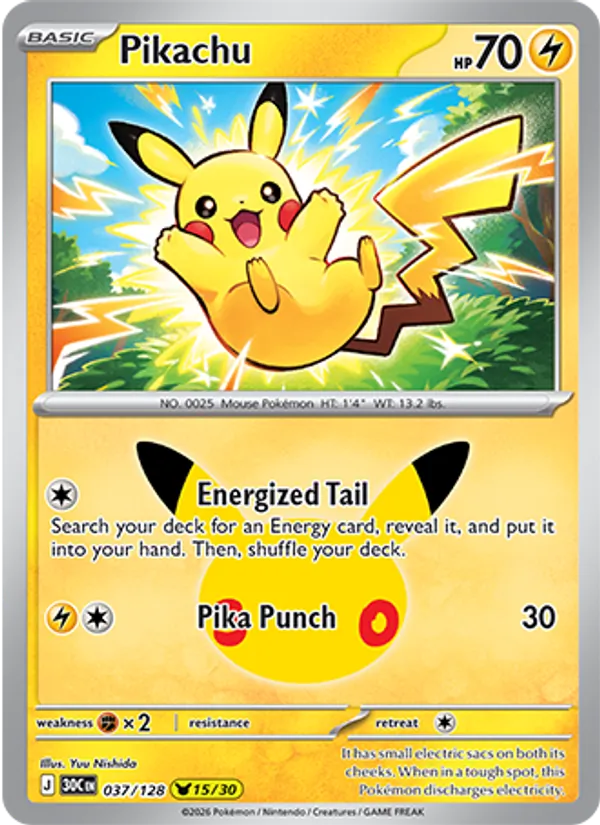 Pikachu Celebração de 30 Anos 037/128