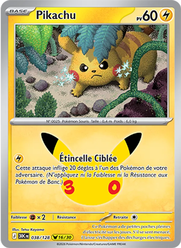 Pikachu 30ᵉ Anniversaire 038/128