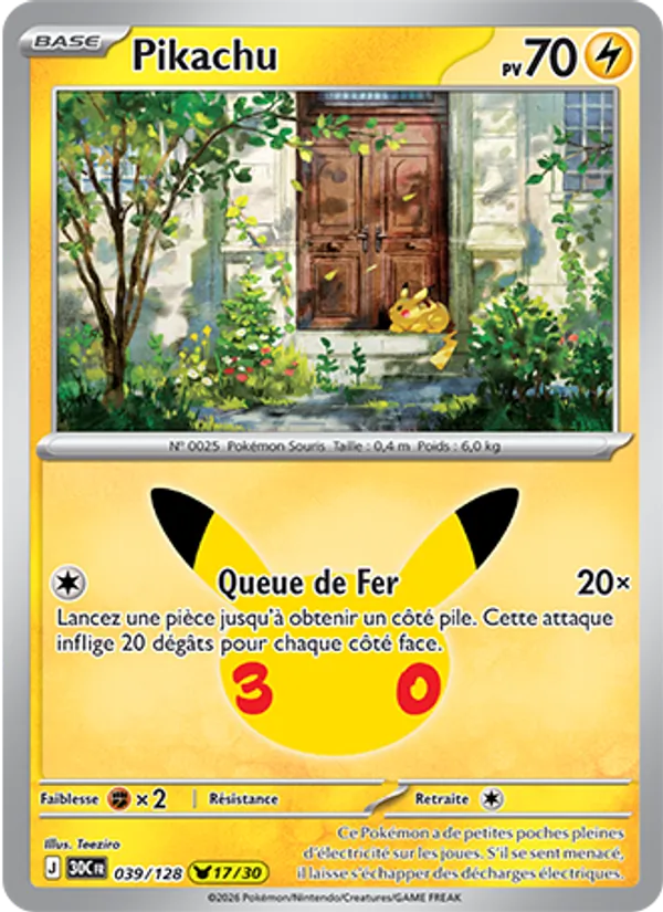 Pikachu 30ᵉ Anniversaire 039/128