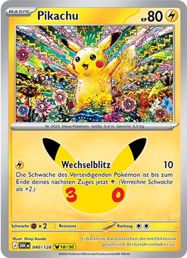 Pikachu 30 Jahre 040/128