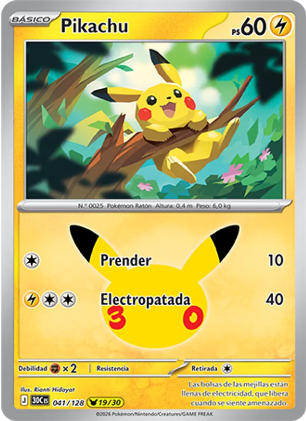Pikachu Celebración 30.º Aniversario 041/128