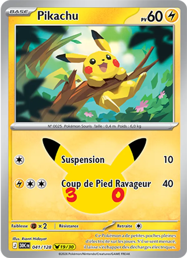 Pikachu 30ᵉ Anniversaire 041/128