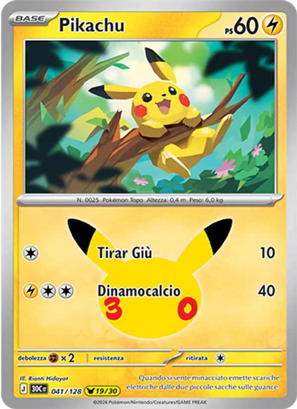 Pikachu 30° Anniversario 041/128