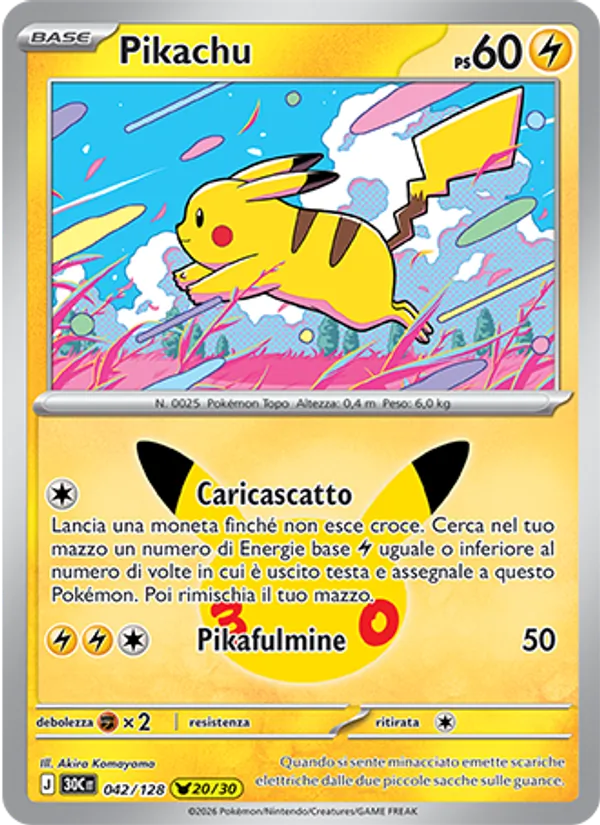 Pikachu 30° Anniversario 042/128