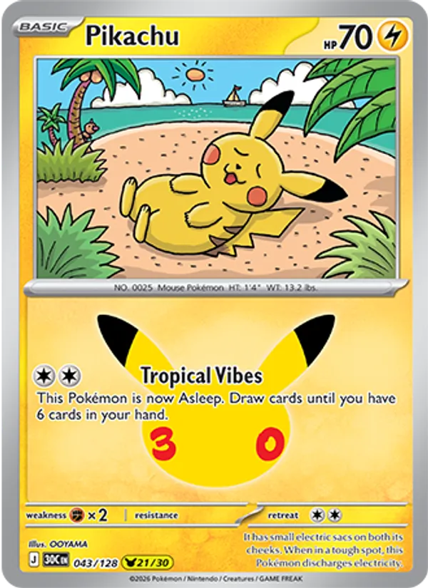 Pikachu 30th Celebration 043/128