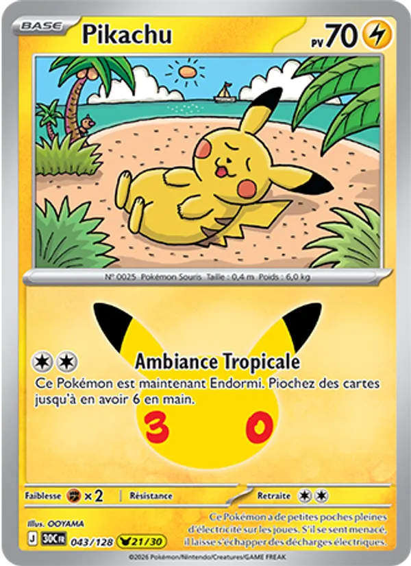 Pikachu 30ᵉ Anniversaire 043/128