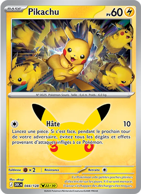 Pikachu 30ᵉ Anniversaire 044/128