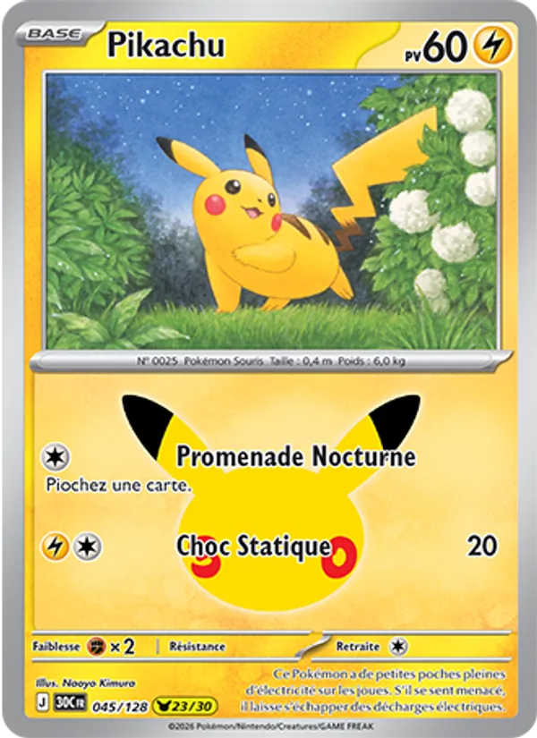 Pikachu 30ᵉ Anniversaire 045/128