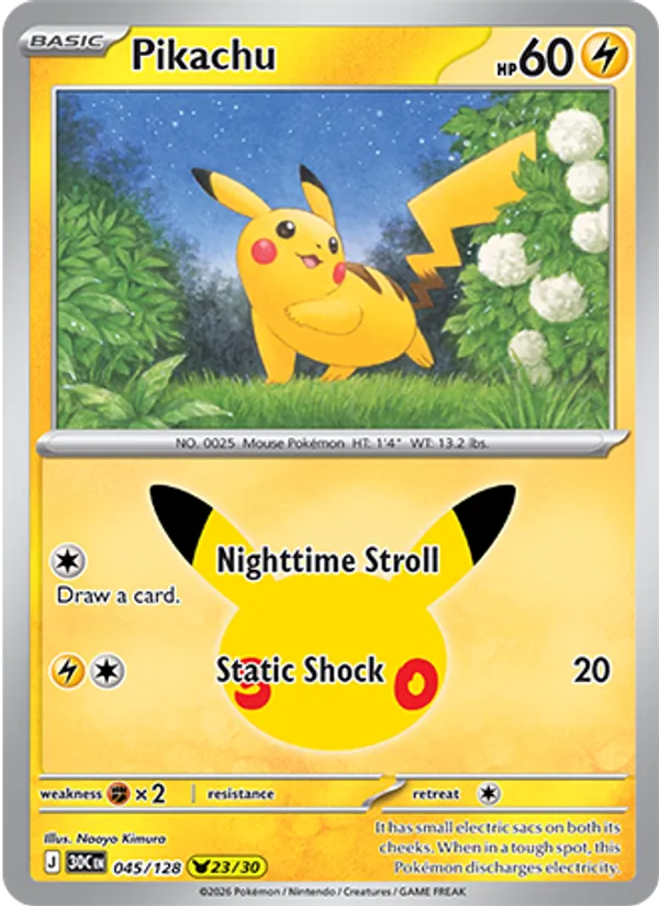 Pikachu Celebração de 30 Anos 045/128