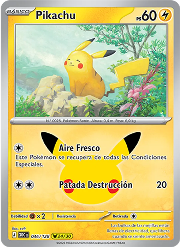 Pikachu Celebración 30.º Aniversario 046/128
