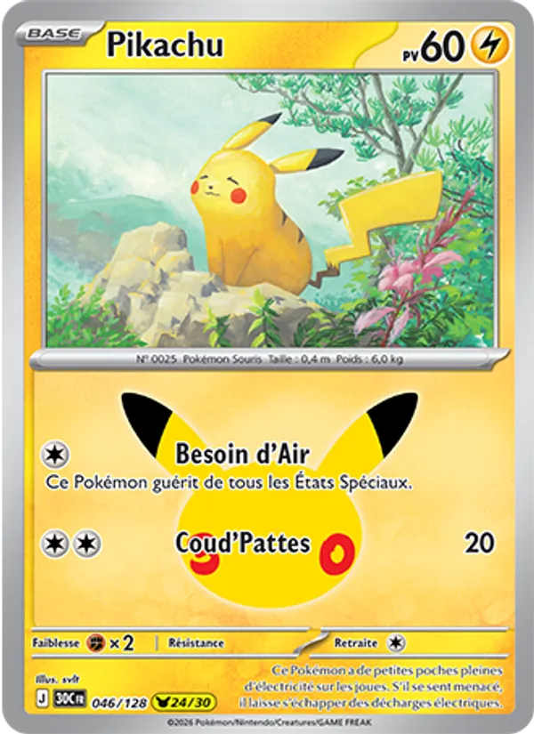 Pikachu 30ᵉ Anniversaire 046/128