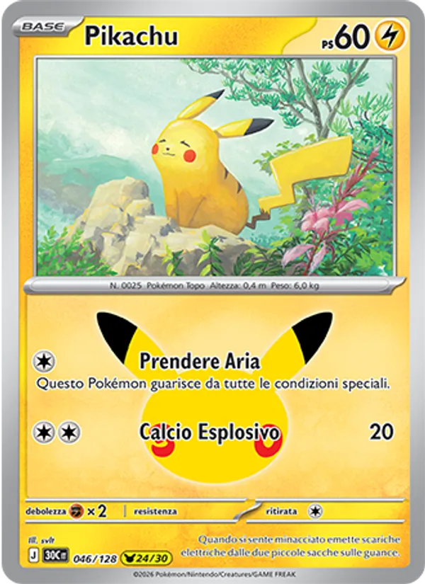 Pikachu 30° Anniversario 046/128