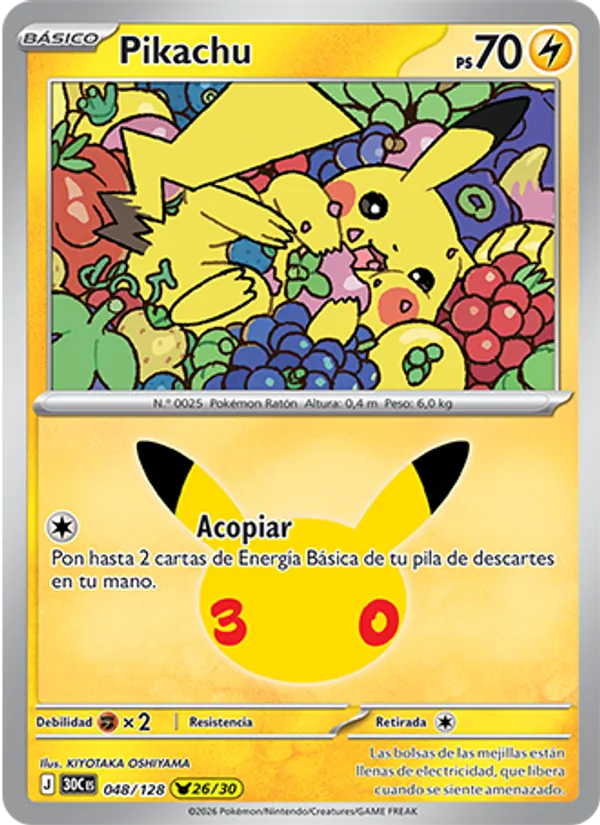 Pikachu Celebración 30.º Aniversario 048/128