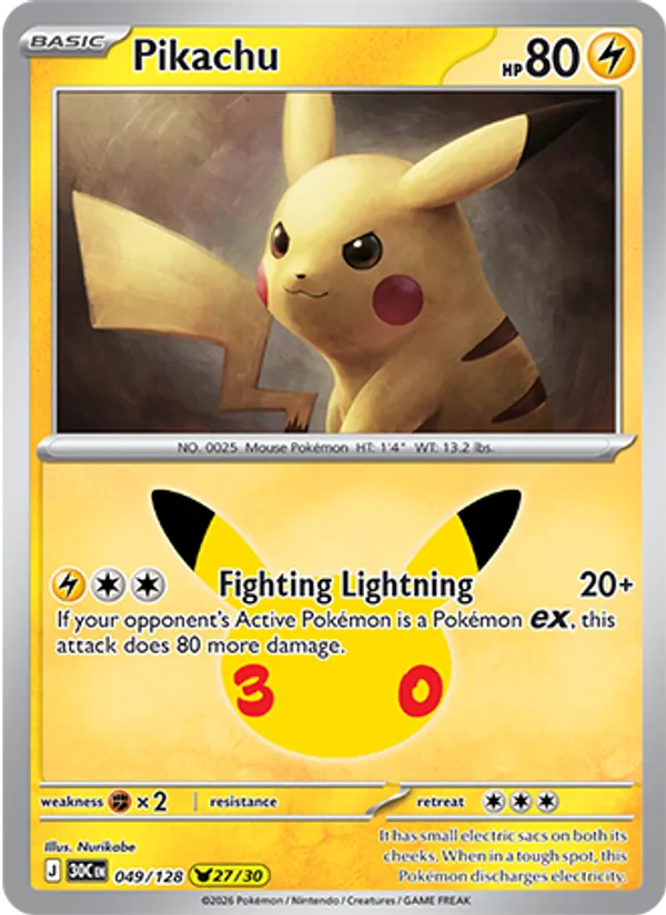 Pikachu 30th Celebration 049/128