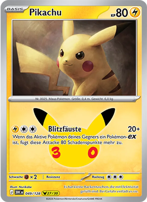 Pikachu 30 Jahre 049/128