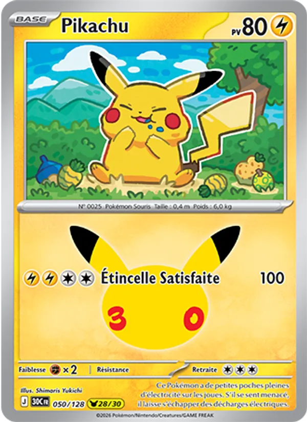 Pikachu 30ᵉ Anniversaire 050/128