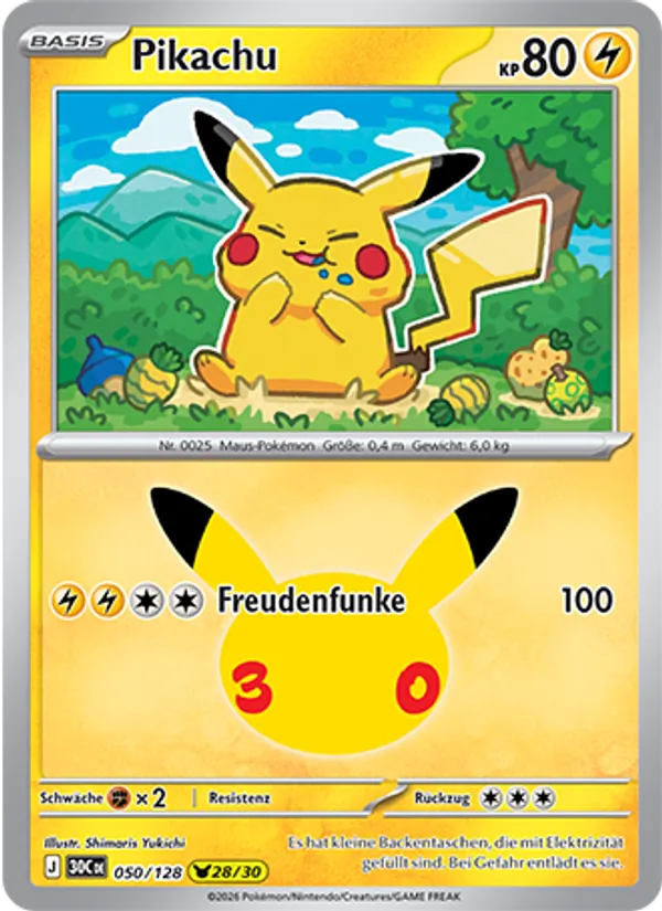 Pikachu 30 Jahre 050/128