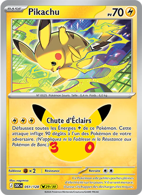 Pikachu 30ᵉ Anniversaire 051/128