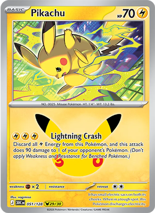 Pikachu Celebração de 30 Anos 051/128