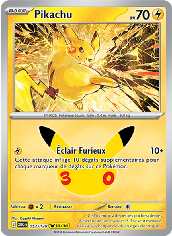 Pikachu 30ᵉ Anniversaire 052/128