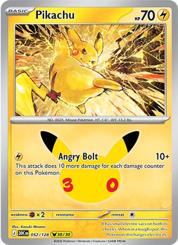 Pikachu Celebração de 30 Anos 052/128
